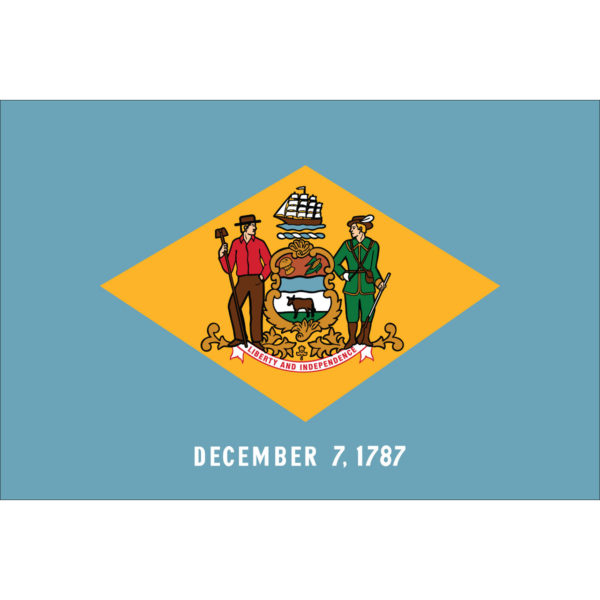 Delaware State flag on vinyl Rectangular Decal