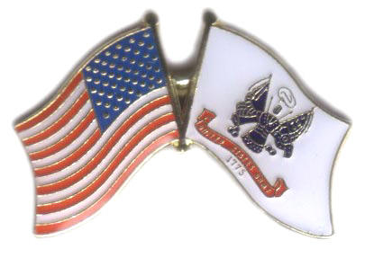 United States Army with Flag Lapel Pin Military