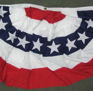 3x6 USA American Pleated Super-Poly Printed 2ply Flag 3' x 6' Bunting Fan
